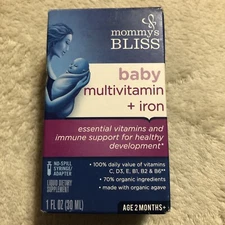 Mommy's Bliss Baby Multivitamin + Iron Daily Vitamins For Immune 30ml Exp 1/26