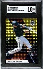 2021 Panini Mosaic #21 Buster Posey CHOICE BLACK GOLD PRIZM /8 SGC 10 GEM (2/8)