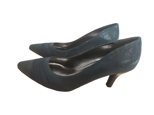 Karen Scott Gladdys Navy Blue Textured Pumps Heels Women’s Size 7H - Imagen 2 de 12