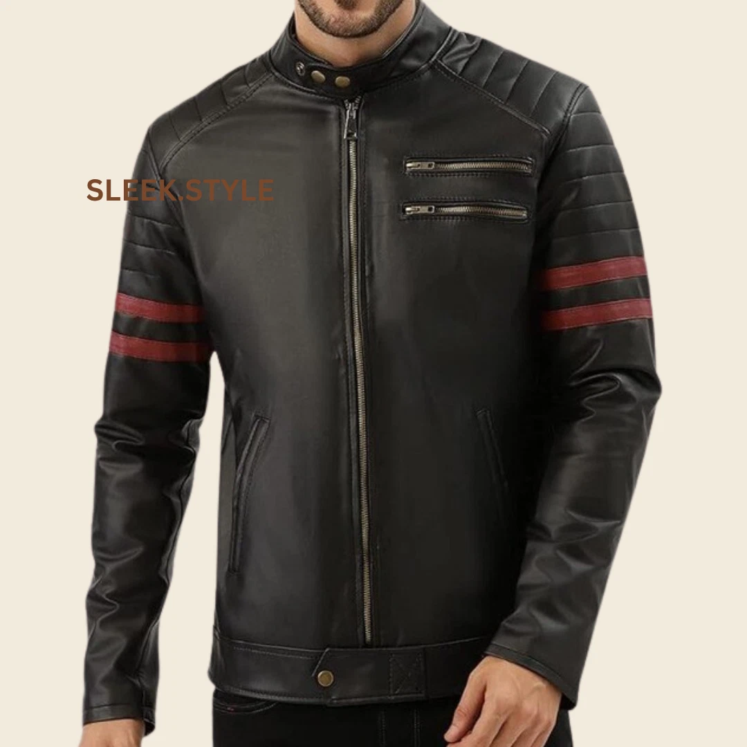 New Mens Leather Jacket Premium Motorcycle Outerwear for Stylish Classic Men