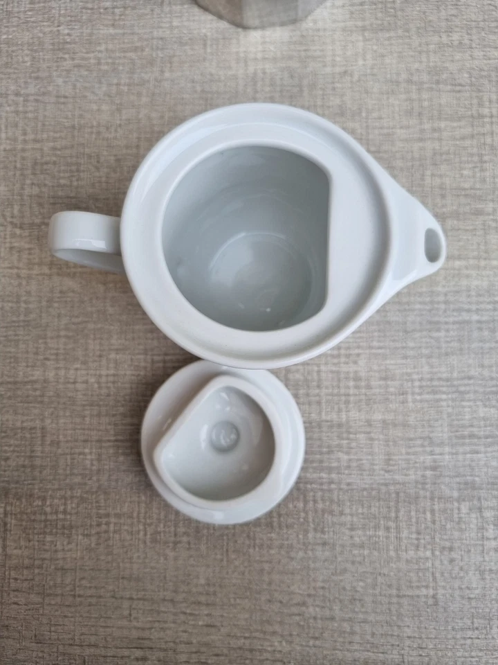 Caffettiera Omg Mulino bianco porcellana bianca alluminio 4 TAZZE le Rondini - Immagine 2 di 4