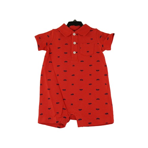 Carter's Baby Boy Short Sleeve Romper 2 Pack, size 12M, Crab / Car Print - Picture 4 of 6