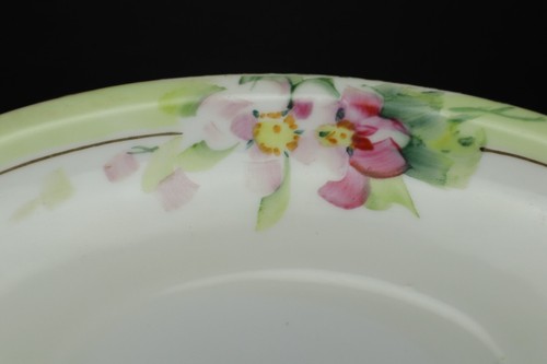 Nippon GRAU oder SAUCE BOOT mit Teller handbemalt floral Porzellan antik - Bild 5 von 20
