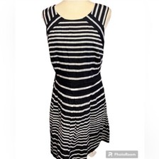 NWT Talbots Silk/Cotton Blend Sleeveless A-Line Striped Dress Size 10