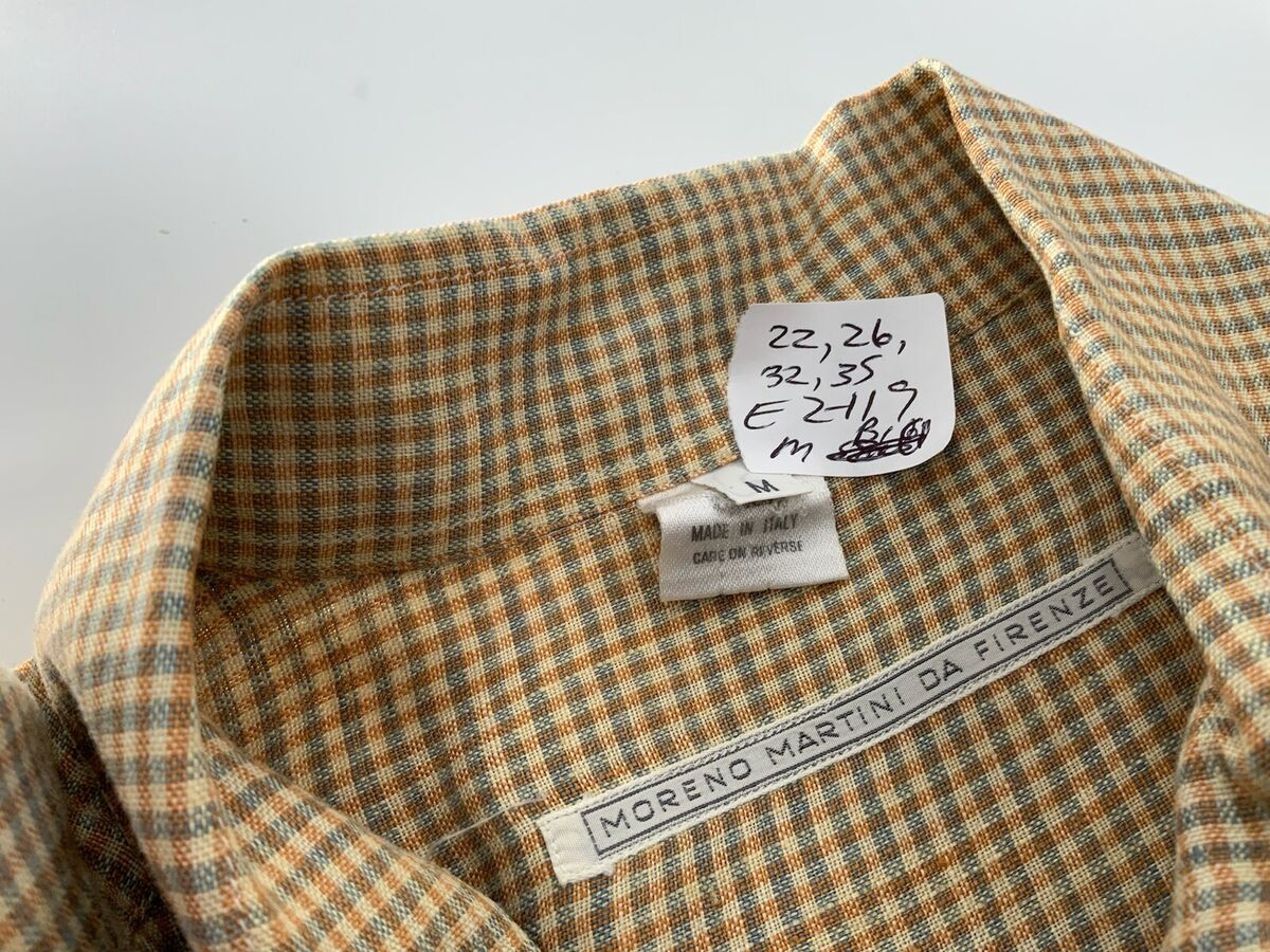 VIP【関税送料無料】希少 ANTONELLI FIRENZE BEIGE T-SHIRT Moreno Martini Da Firenze Long Sleeve Button Shirt XL Tan
