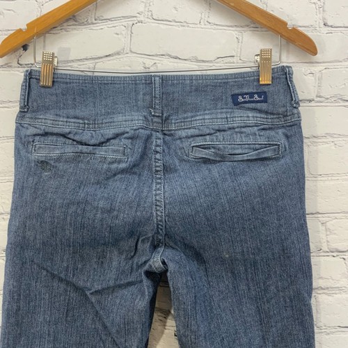See Thru Soul Jeans Womens Sz 29 High Waisted Flare Blue Denim - Picture 4 of 6