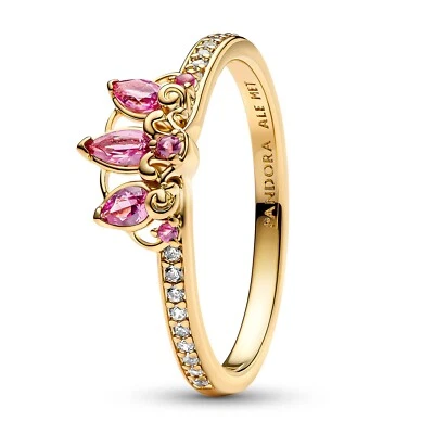 PANDORA Schmuck Damenring Disney Prinzessin Rapunzel Tiara Goldfarben 163651C01 - Bild 1 von 2