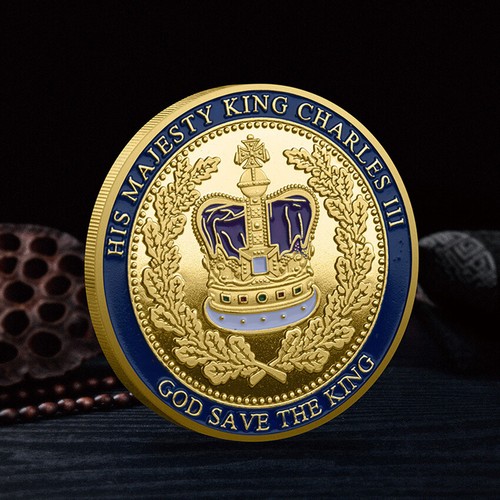 Coin Gold Plated 2023 The King Of England Charles III Coronation Commemorative - Picture 5 of 8