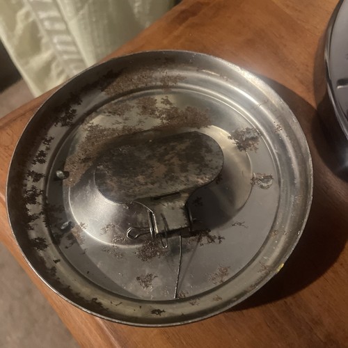 Cenere da tavolo Ash-Away metà secolo cromato e rosso scuro pulsante - Foto 17 di 22