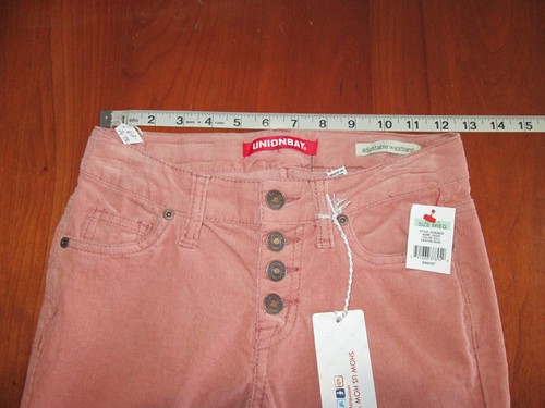 NWT Unionbay Pink Corduroy Pants Girls Size 8 25x23 Button Fly Stretch 63-25730 - Picture 7 of 8