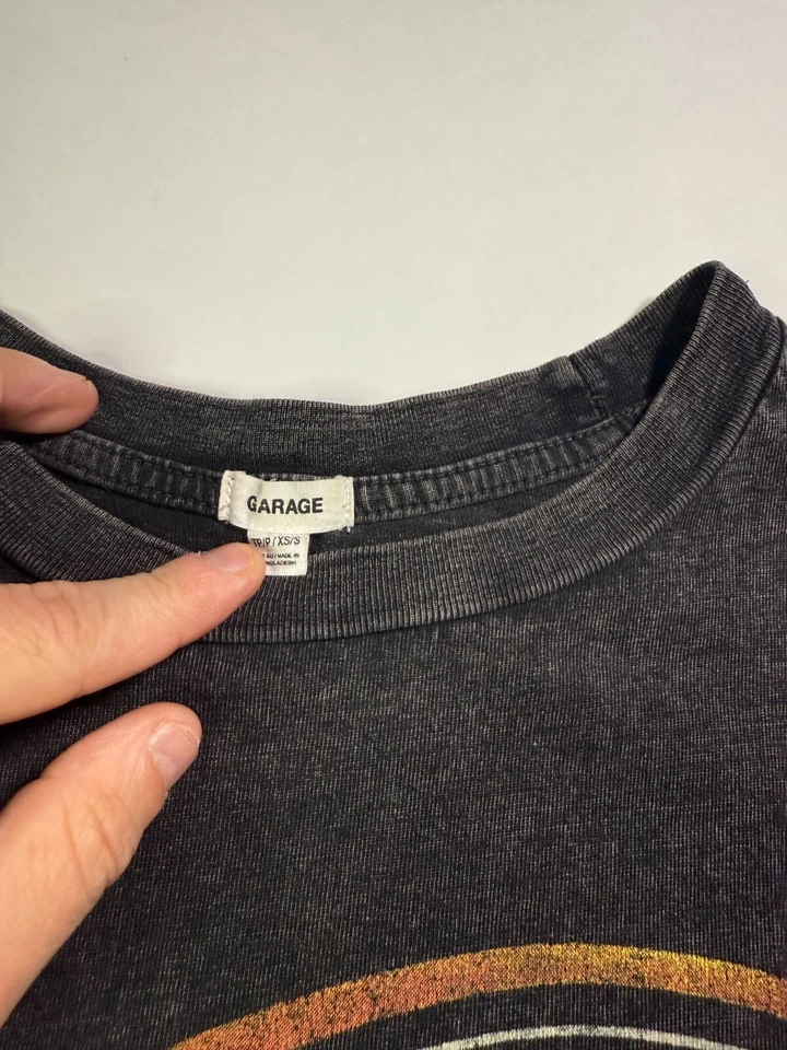 Camiseta Garage Road Race Para Hombre XS/S Negra Estampado Gráfico Manga Corta Cuello Redondo Foto 2 de 4