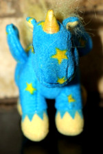 Neopets McDonalds 2004 Blue Starry Unicorn Mini Promo Plush Toy