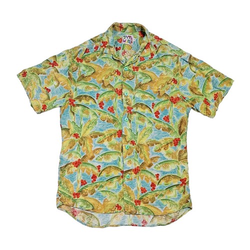 Vtg JAMS WORLD Hawaiian Shirt Mens S Floral Banana Leaf Beach Vacation Island - Picture 2 of 9
