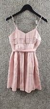Candie's Pink Fit and Flare Dress Pleated Bodice Tie Waist Junior's Size 3