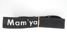  Missing  Peeling Letters Mamiya Black / White Camera Neck Strap NO LUGS 
