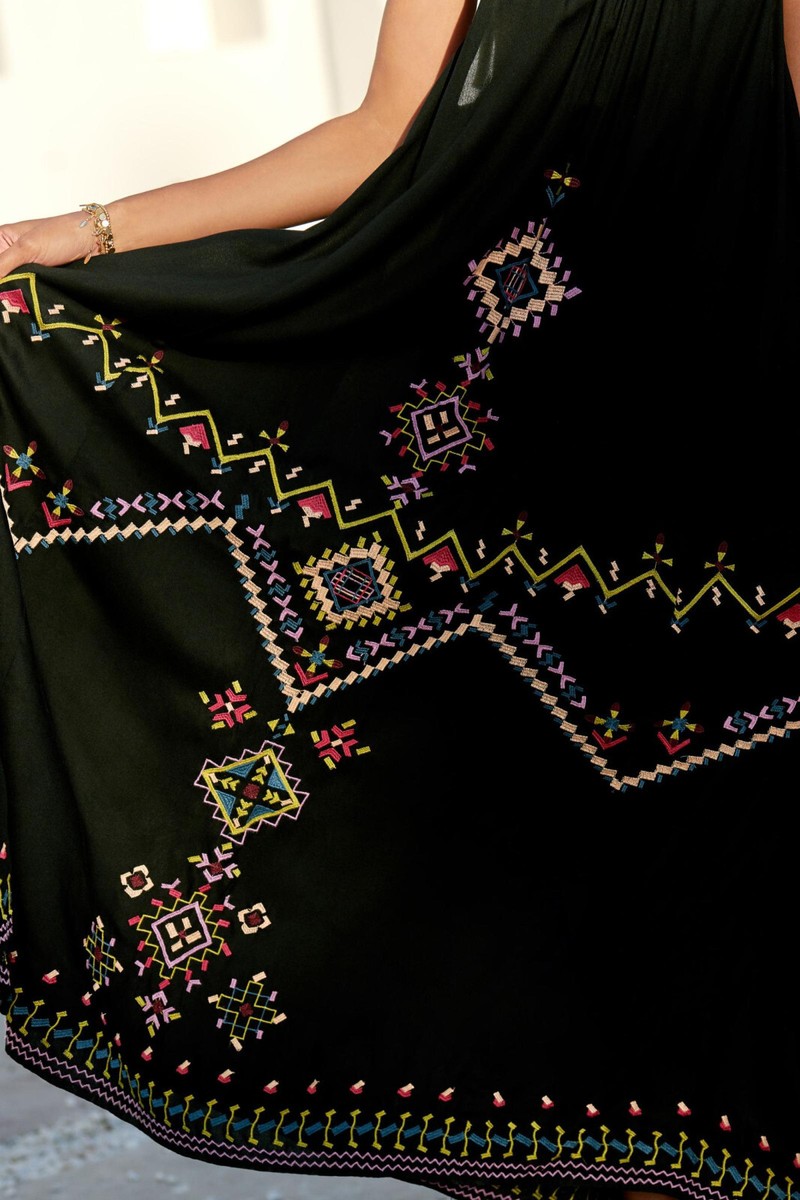 anthropologie black embroidered dress Anthropologie Black Embroidered Racerback Dress By Akemi + Kin- Size S –  The Saved Collection
