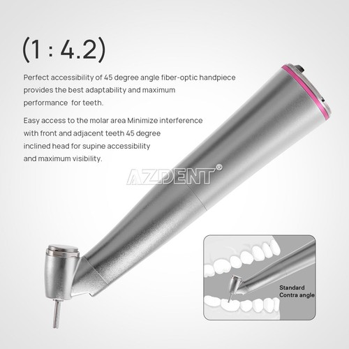 Dental 1:1/1:5/1:4.2 LED Fiber Optic Contra Angle Handpiece For E-TYPE Motors - Picture 13 of 39