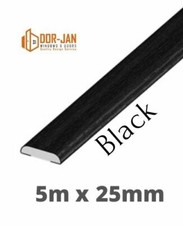 5m x 25mm D-Mould Black UPVC Windows Finishing Trims Plastic Trade Price COILED