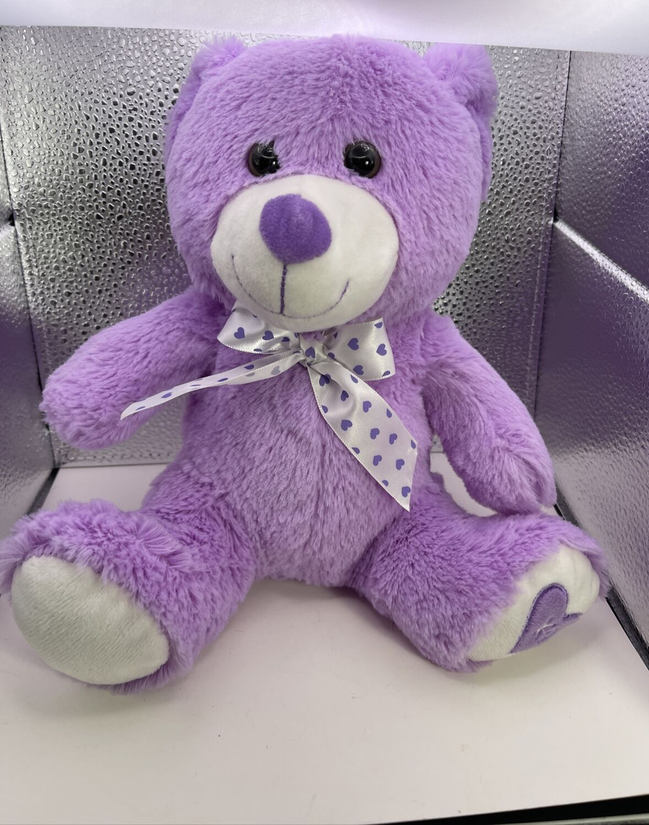 Kellytoy Purple Teddy Bear Heart/Love Plush/Stuffed Animal Toy 9