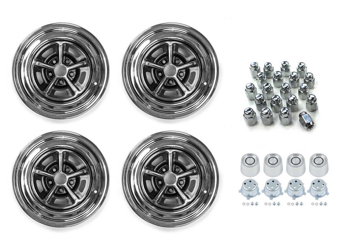 Mustang Wheels Kit Magnum 500 For Chrysler Mopar, 15x7 & 15x8