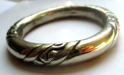 Bracelet Rigide Vintage En Argent Finement Ciselé - Bijou Ancien élégant - Modèle 5296