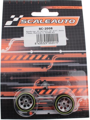 Scaleauto SC2008 Kompletträder Ø20,5x11mm ProComp-2 Moosgummi m.Ø15mm Alufelgen
