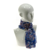 Cejon Accessories Blue Printed Scarf, Retail $20.00