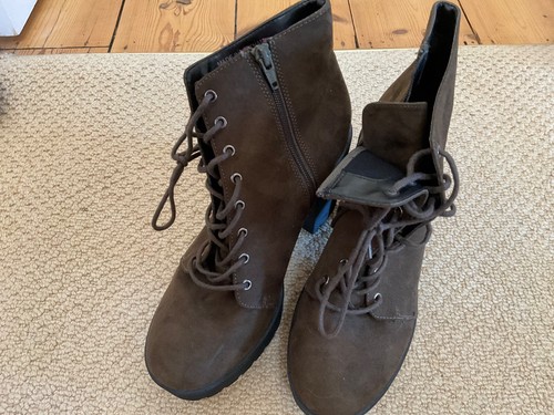 Faith khaki brown suede ankle boots UK 7 - Foto 7 di 13