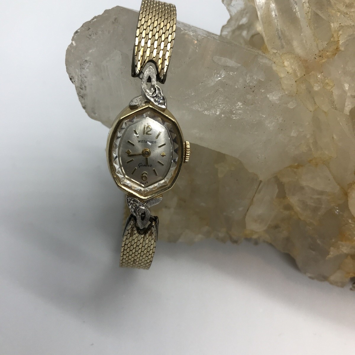Ladies Diamond Accent 10K Gold Filled Wittnauer Geneve Wind 