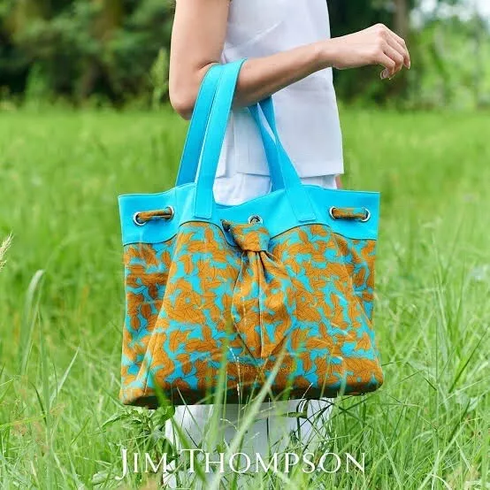 NWT Jim Thompson Tote bag with tie 100 Authentic