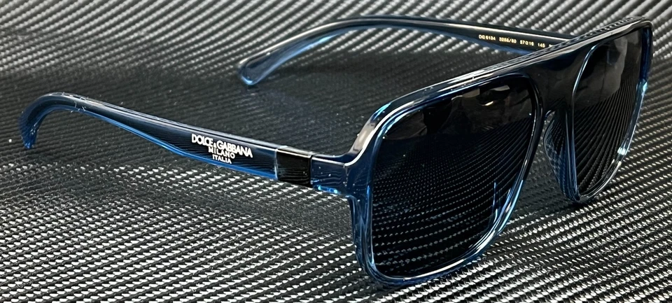 Очки солнцезащитные мужские Dolce & Gabbana DG6134 325880 прозрачные синие квадратные 57 мм - Изображение 3 из 4