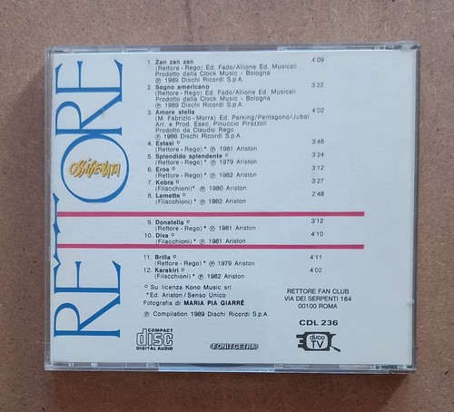 CD DONATELLA RETTORE Sauerstoff 1989 Ita Fonit Cetra Aus Katalog Compilation - Bild 2 von 4