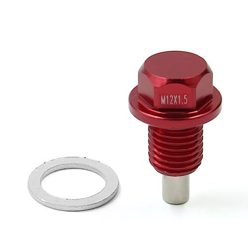 M12 x 1.5 Red Aluminum Alloy Magnetic Engine Oil Pan Drain Bolt Screw Car - Picture 1 of 3
