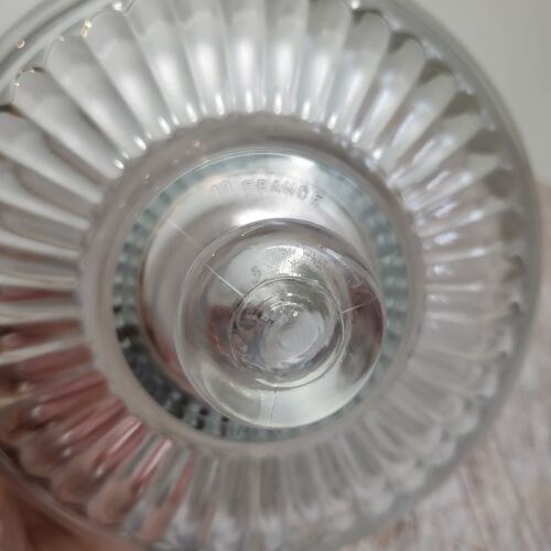 Vtg 6" French Brocante Clear Glass Cheese Dome Dish Farmhouse Country Fluted - Picture 7 of 19