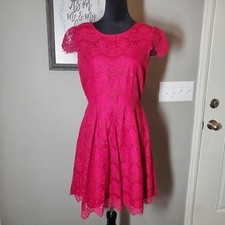 XXI Forever 21 Juniors Size Medium Fuscia Pink Lace Dress 