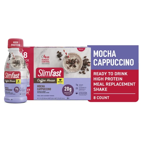 SlimFast Meal Replacement Energy High Protein Shake 11 Fl Oz 8 Pack