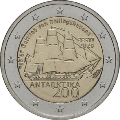 Estonia - 2 Euro Commemorative 2020 Antarctica Discovery UNC  FREE SHIPPING