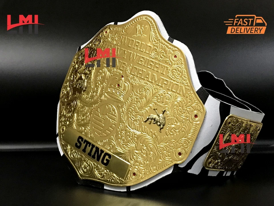 Custom Sting Big Gold Heavyweight Championship Belt Wrestling Title 2mm Brass - Изображение 3 из 4