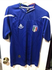Italia Ever Cool Football Soccer Sport Dry Fit Tech Blue Jersey Medium Italy