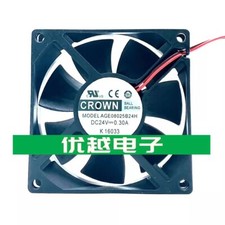 CROWN AGE08025B24H 8025 DC24V 0.30A 2-Wire Cooling Fan