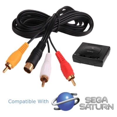 UK Seller RCA AV Audio Video Lead Cable TV A/V - SEGA SATURN Console