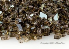 Fireglass 1/4" Bronze Reflective Glass FSQBR10 10 Pounds