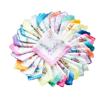 handkerchiefs for women Beautiful Flowral Printed Hankies Wholesale lot 48  pics