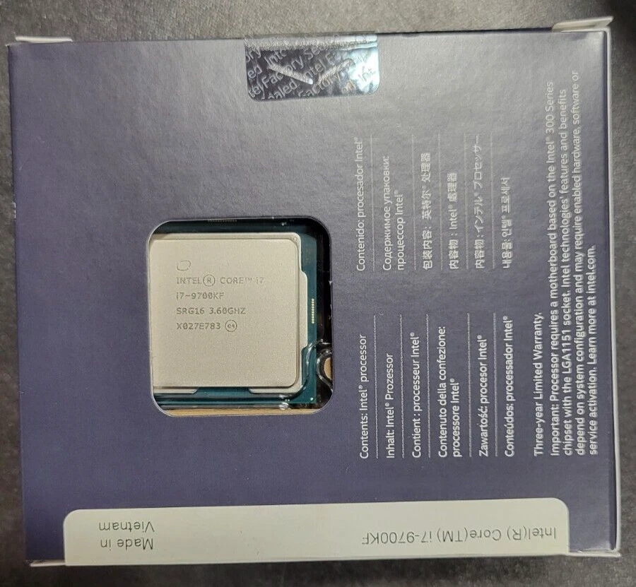 *NEW*Intel Core i7-9700KF LGA1151 CPU Processor 3.6Ghz 12MB Cache 8-Core - Image 3 of 3