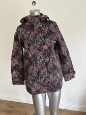 JOULES Coast Print Raincoat Size 10 Navy Rain Women's Breathable Waterproof NEW