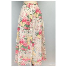 NEW Vintage Ralph Lauren Womens Button Front Maxi Skirt Cottage Rose Country XS