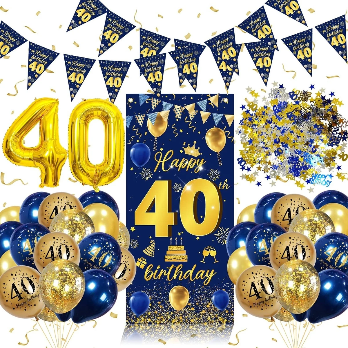 Palloncino Blu 1 Anno Con Corona E Palloncini In Lattice | Kit Completo Per Decorazioni Compleanno Ragazzo | Palloncini Giganti 32 Pollici - 6