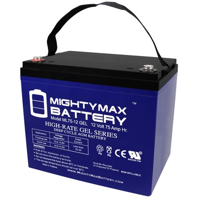 Mighty Max 12V 75AH GEL Battery Replacement for PrideMobility Jazzy 1170 XL Plus