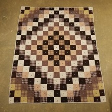 Handmade Quilt Twin Square Patchwork Cozy Cottage Fall Autumn Bnb