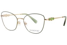 Swarovski SK1034 4044 Eyeglasses Women's Green/Gold Full Rim Cat Eye 56mm